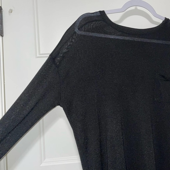 VINCE | Transparent Transparency See Through Black Top B91 - Picture 2 of 7